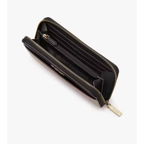 Kate Spade Large Leather Continental Wallet Brown and Black Zip Around Madison - Picture 2 of 11